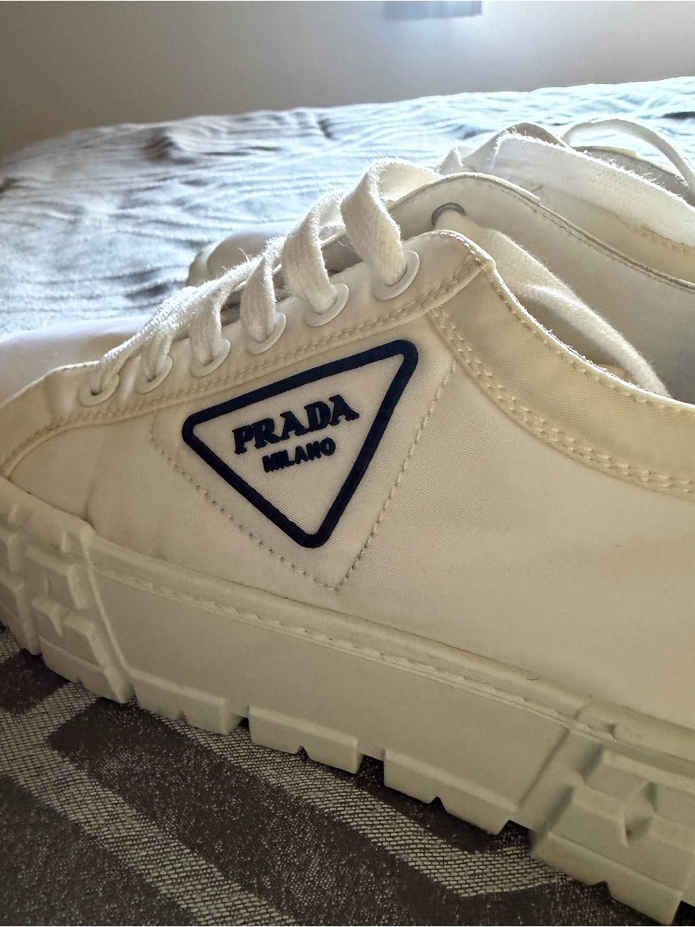 Authentic Prada White Chunky Sole Shoes - Picture 5 of 11